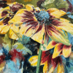 Black Eyed Susan, 30x36, oil on board