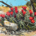 Claret Cups, 30x36, oil on board