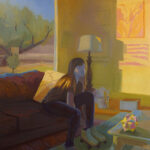 Lacing Up, Oil on linen 56x52