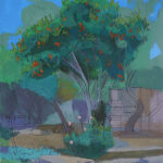 Loquat Bloom, Acrylic on paper 8x6.5